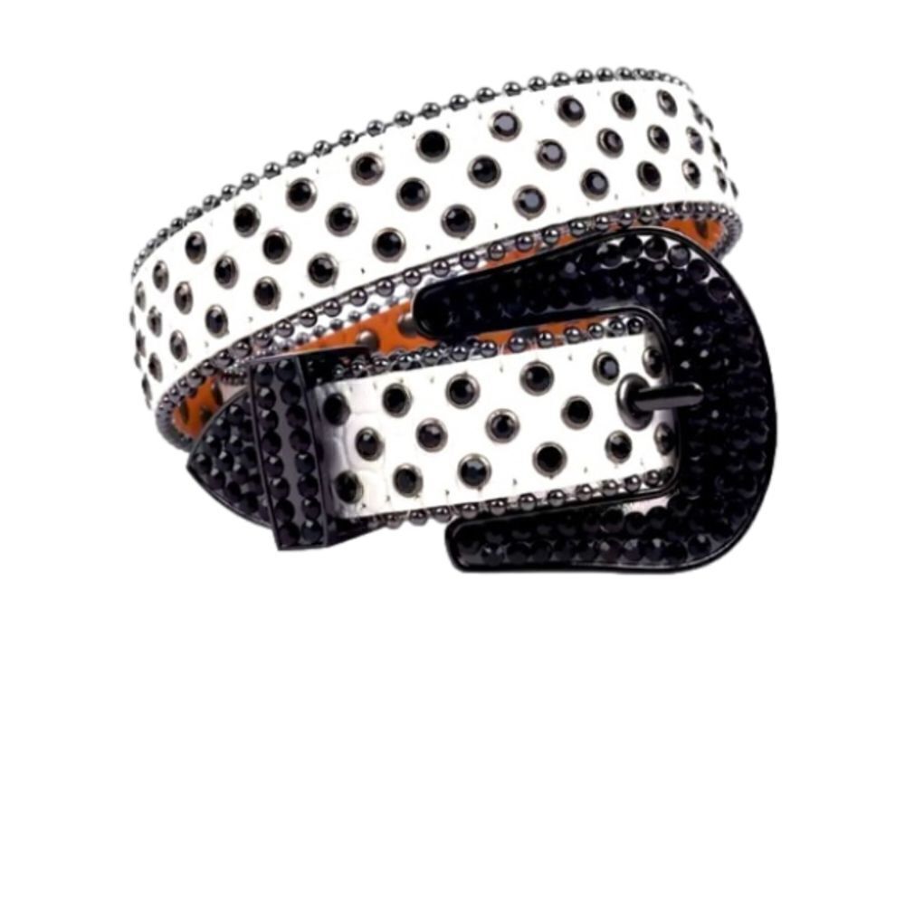 Western cowboy rhinestone crystals belt leather